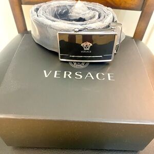 Versace Black Medusa Buckle Belt